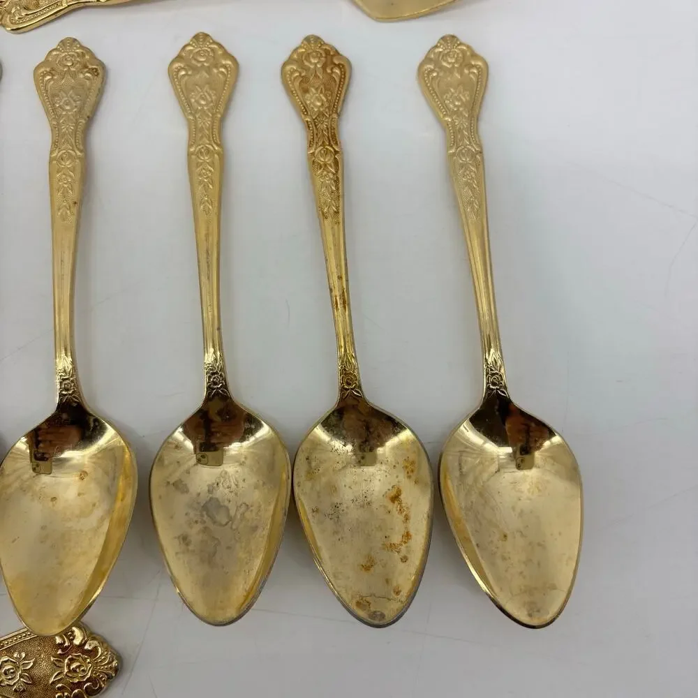 Rogers Stainless Steel Gold Tone Flatware Repurpose DIY Crafting